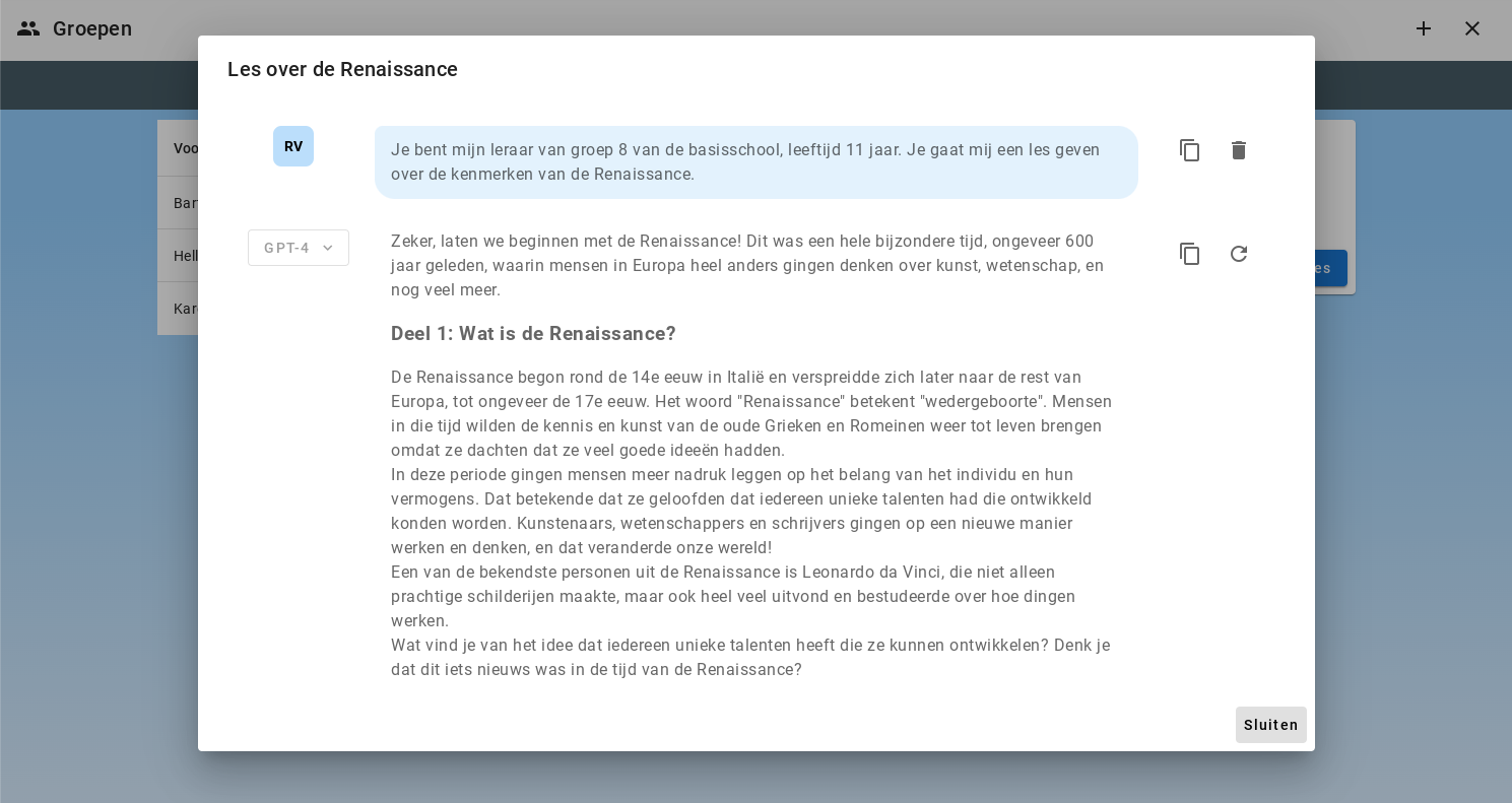 Chat während der Lektion