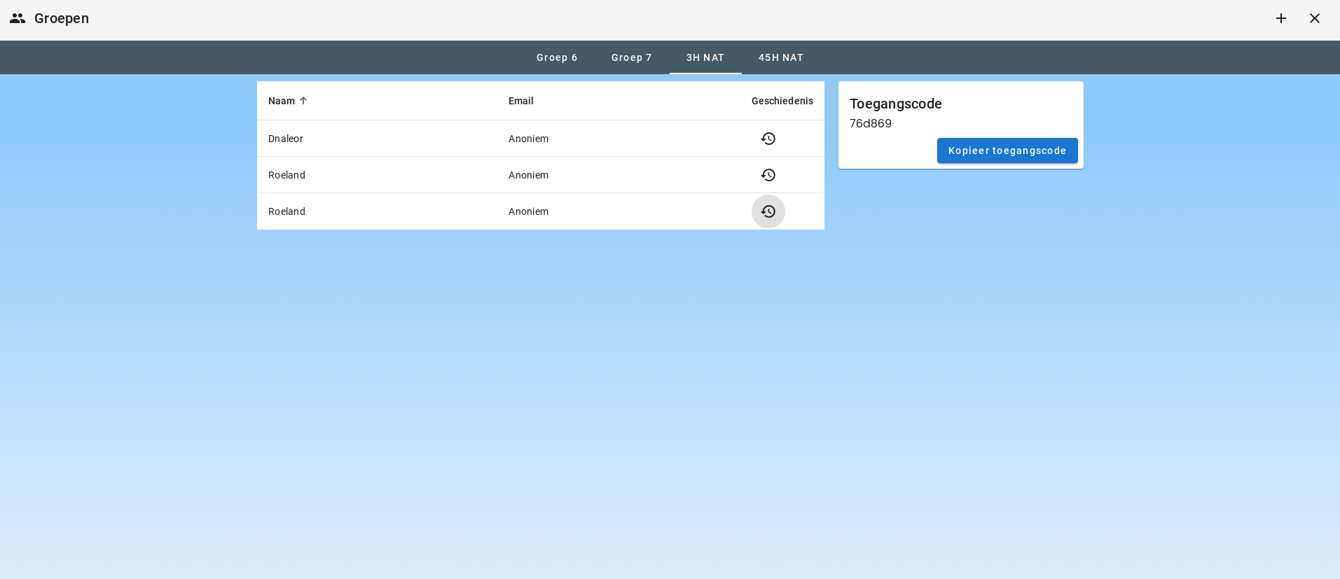 Lerngruppe mit anonymen Konten
