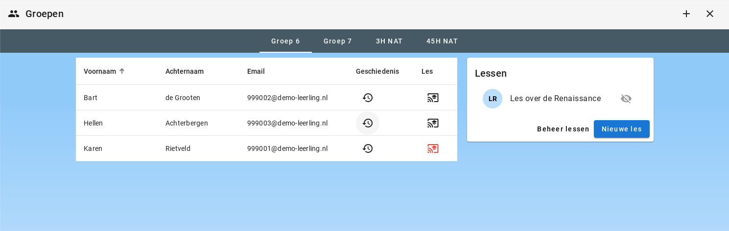 Übersicht Schüler während der Lektion