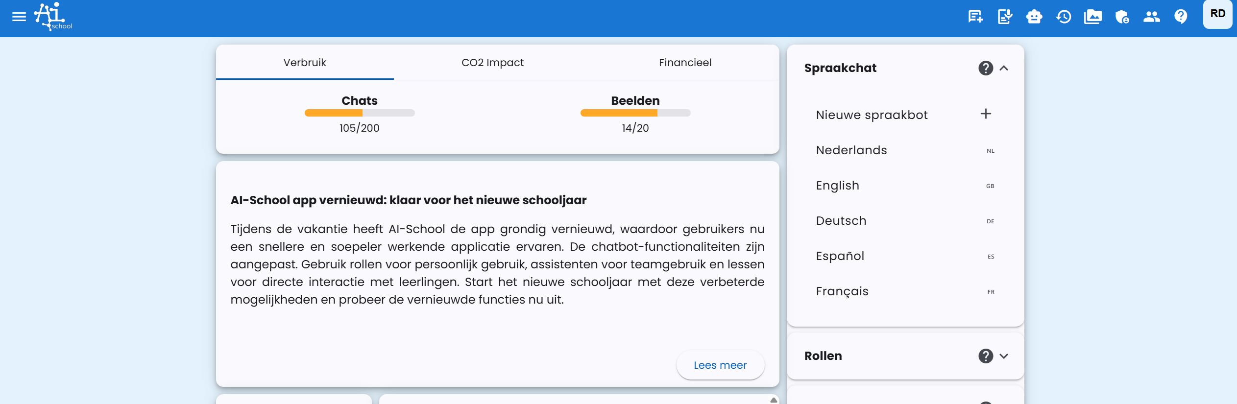 Sprachchat vom Dashboard