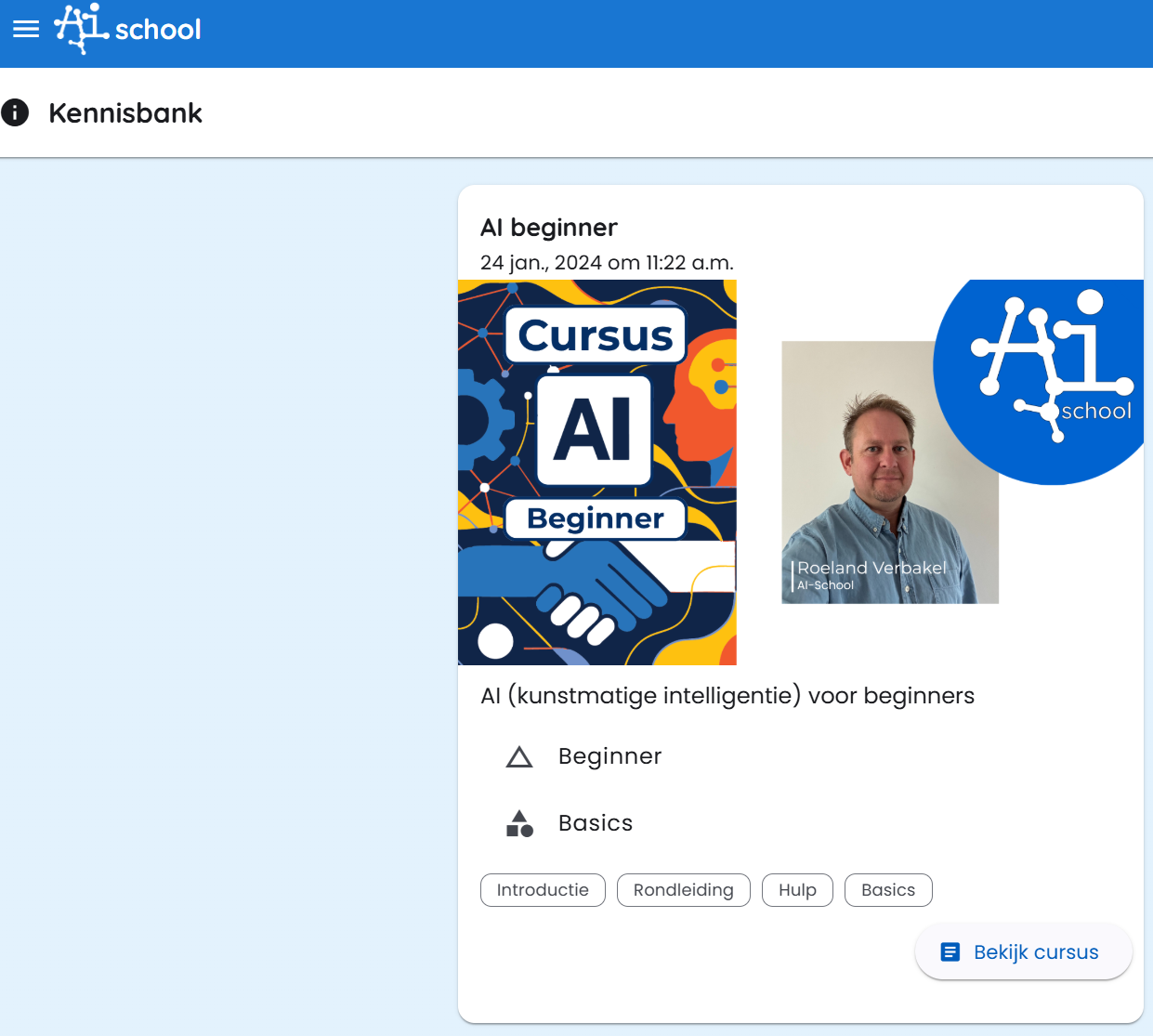 Cursus tegel in kennisbank