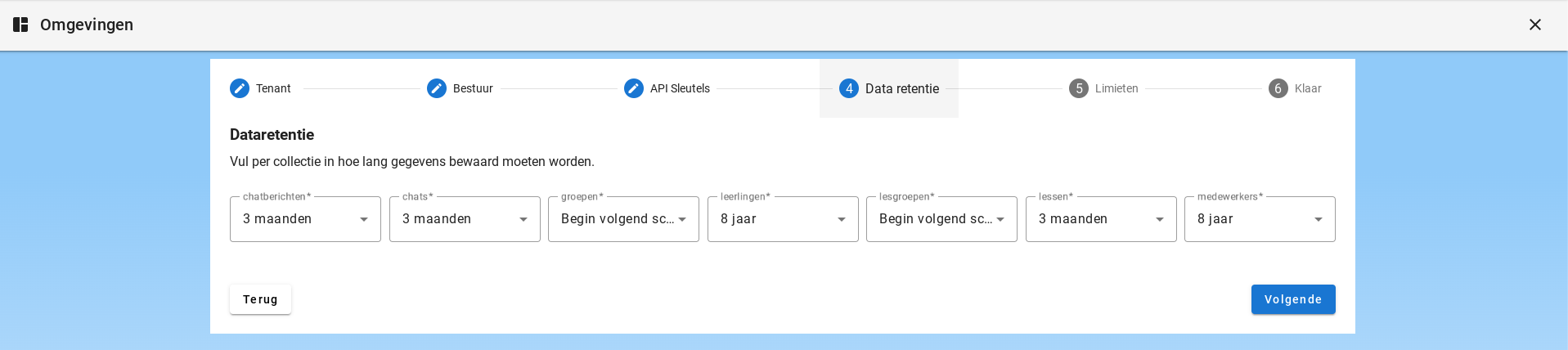 Setting Retention Periods
