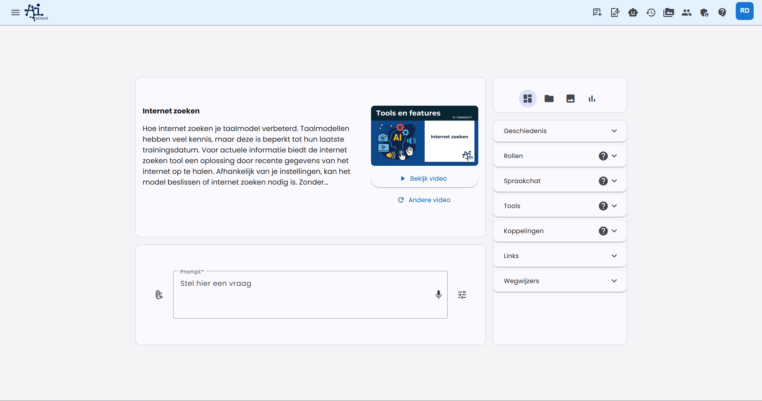 AI School Dashboard with News