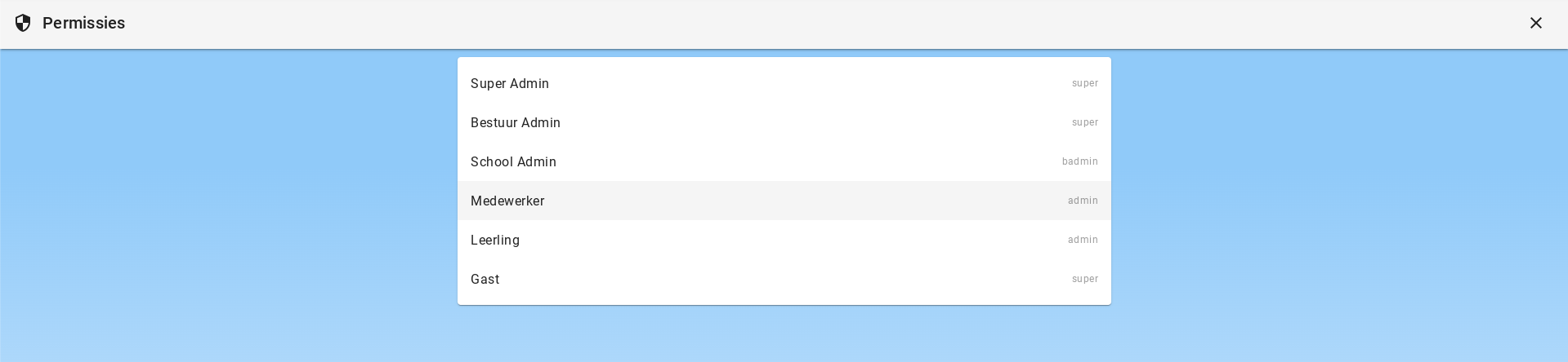 Roles in permissions