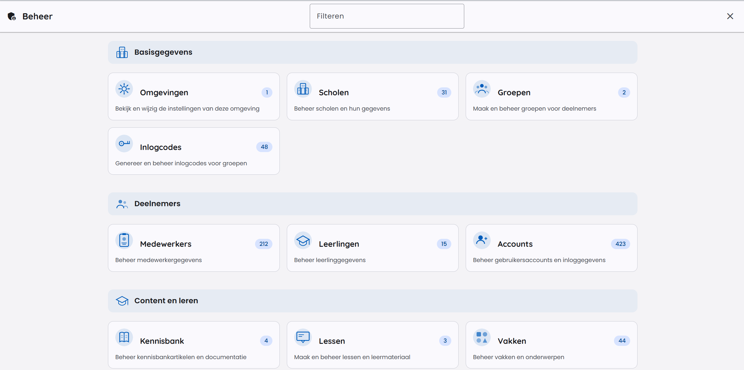 Environnement de gestion