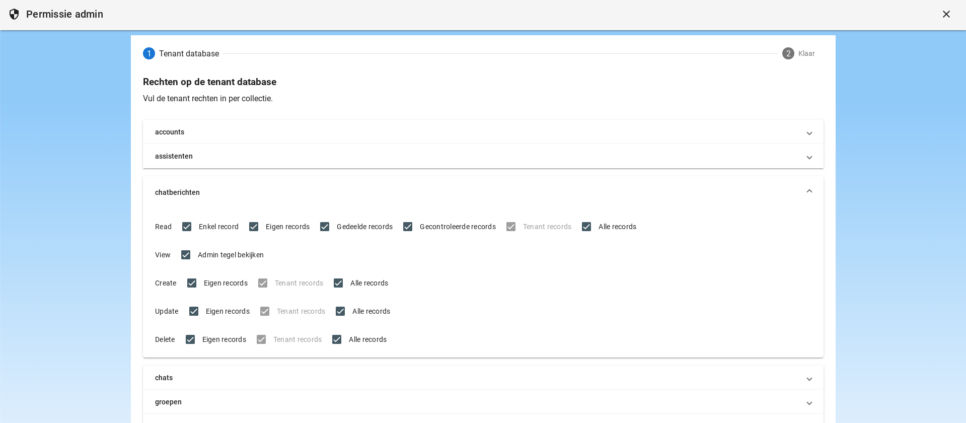 Configuration des permissions