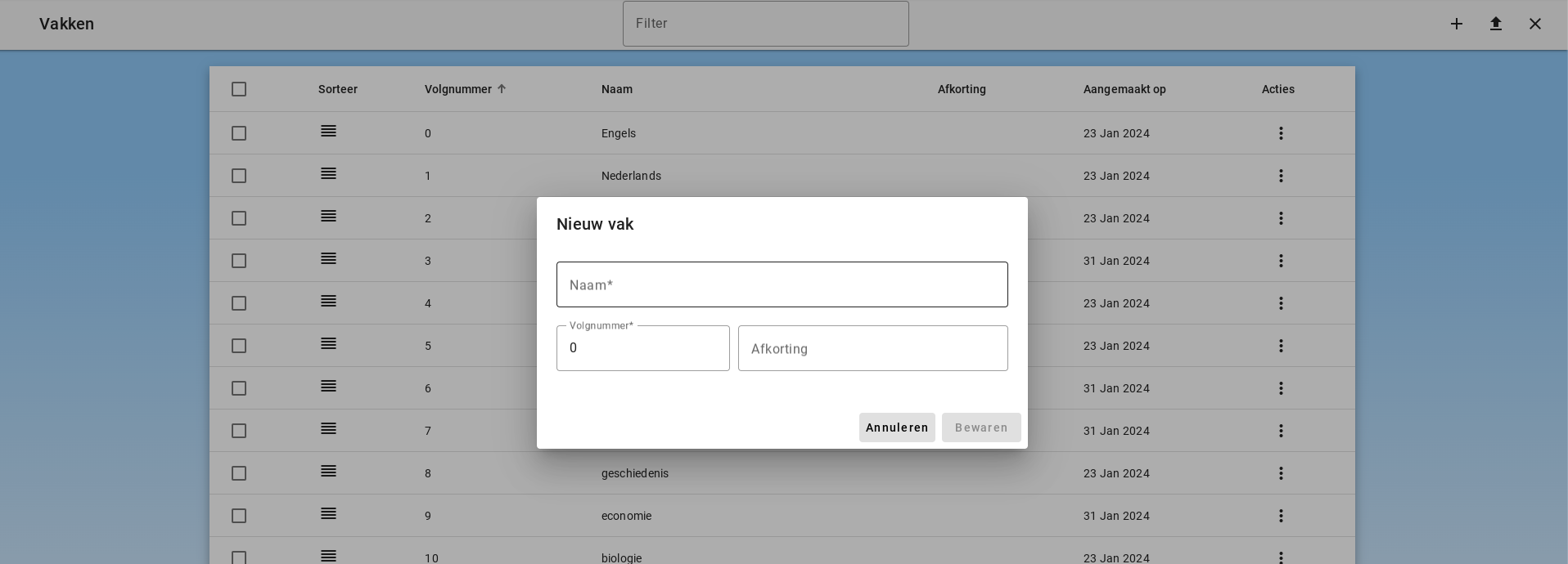 Ajouter une matière
