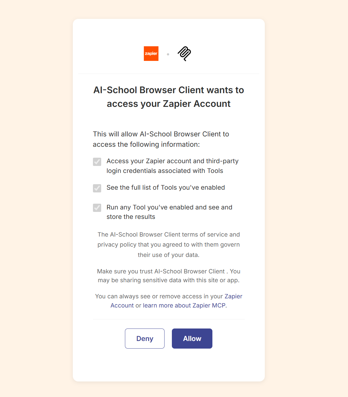 Autorizare la Zapier